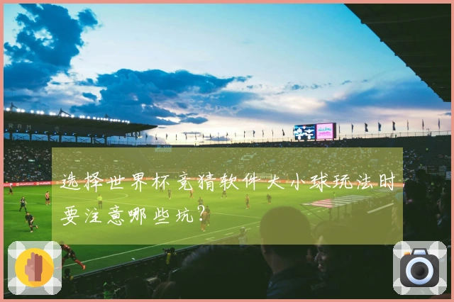 选择世界杯竞猜软件大小球玩法时要注意哪些坑？